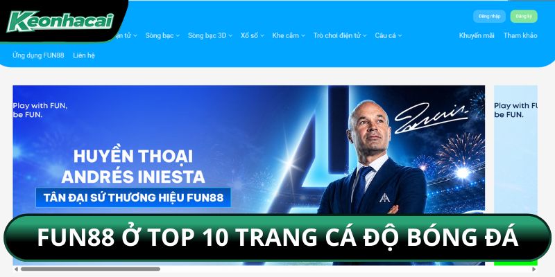 FUN88 ở top 10 trang cá độ bóng đá